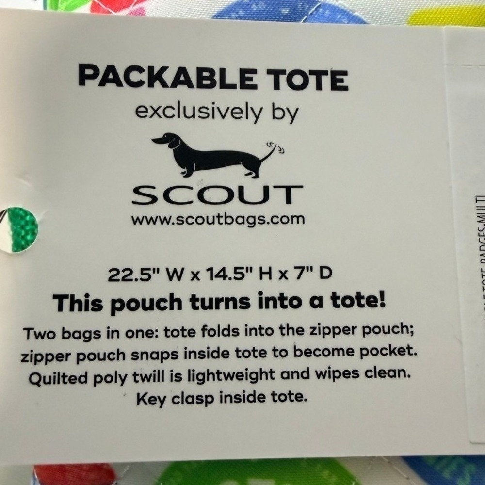 Masters 2026 SCOUT Packable Tote Bag Badges Multi Color Quilted Travel Pouch NWT - Picture 5 of 6